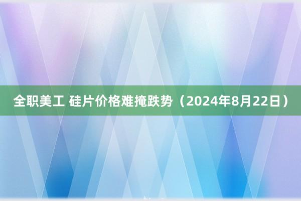 全职美工 硅片价格难掩跌势（2024年8月22日）